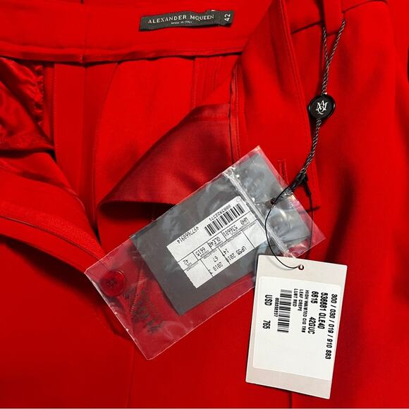 Alexander McQueen red suit jacket and pants NEW 2 piece size small NWT - Picture 10 of 16